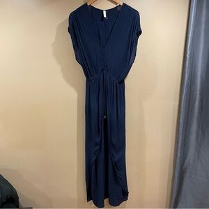 Elan Women’s Navy Tie Waist Cover Up Maxi Dress